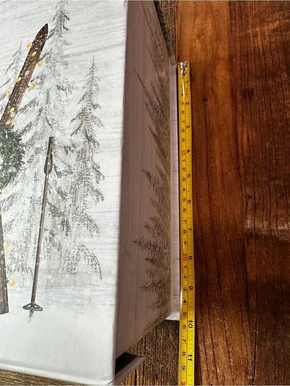 Rustic Ski Canvas Wall Art in Brown & White gift box